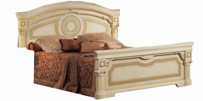 Bedroom Furniture Beds Aida Bed Ivory w/Gold