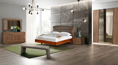 Luna Walnut Bed with Storm cases, Only bed on sale
