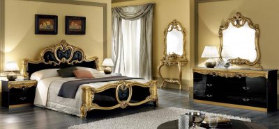 Bedroom Furniture Classic Bedrooms QS and KS Barocco Black/Gold Bedroom