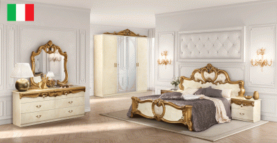 Bedroom Furniture Classic Bedrooms QS and KS Barocco Ivory w/Gold Bedroom
