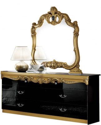 Clearance Bedroom Barocco D.Dresser Black/Gold