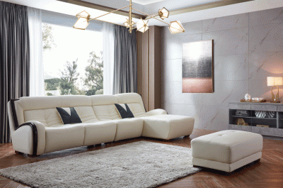 Clearance Living Room 6028 Sectional White Right Facing