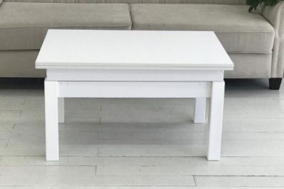 Living Room Furniture Coffee and End Tables Cosmos Rectangular Transformer Table WHITE