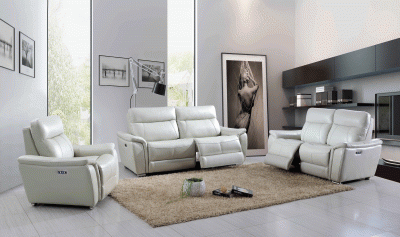 Clearance Living Room 1705 Light-Grey with Electric Recliners