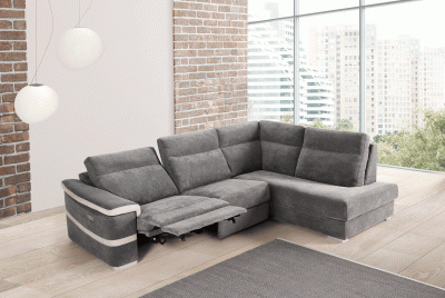 Clearance Living Room Viral Sectional with 1 Electric Recliner