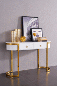 131 Hallway Console Table White/Gold